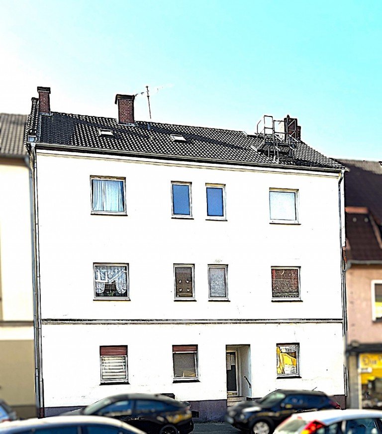 Hausansicht Bochum - Harpen Mehrfamilienhaus Optionsreich mit Rendite und Hausgarten - Mehrfamilienhaus in aufgelockertem Umfeld Bochum-Harpens!