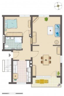 Grundriss Erdgeschoss rechts Mehr Immobilie braucht kein Mensch - Vermietet Wohlf�hlwohnung in Cityn�he Hattingens!