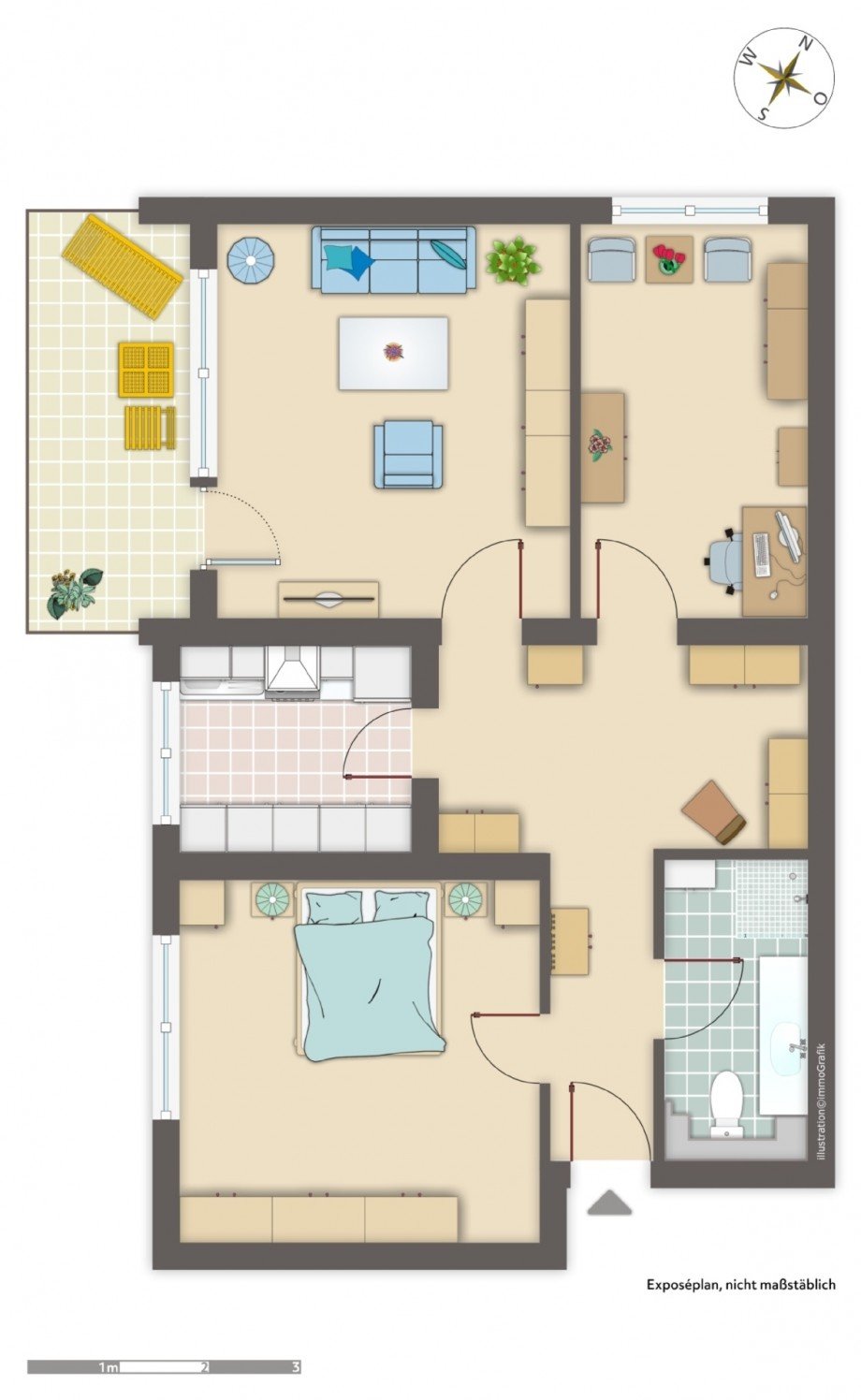 Wohnungsgrundriss Etagenwohnung Heiligenhaus