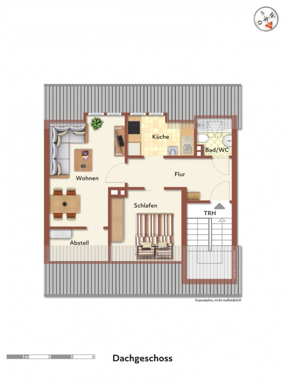 Grundriss DG Doppelhaush�lfte Hattingen