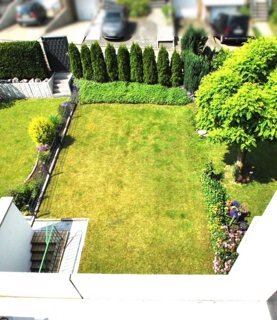 Gartenblick von oben Reihenhaus Hattingen