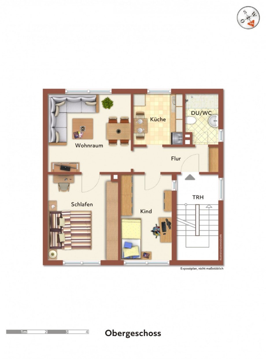 Grundriss OG Doppelhaush�lfte Hattingen