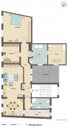 Grundriss Hattinger S�dstadtflair mit variantenreicher Altbausubstanz und Entwicklungspotential f�r Kenner!