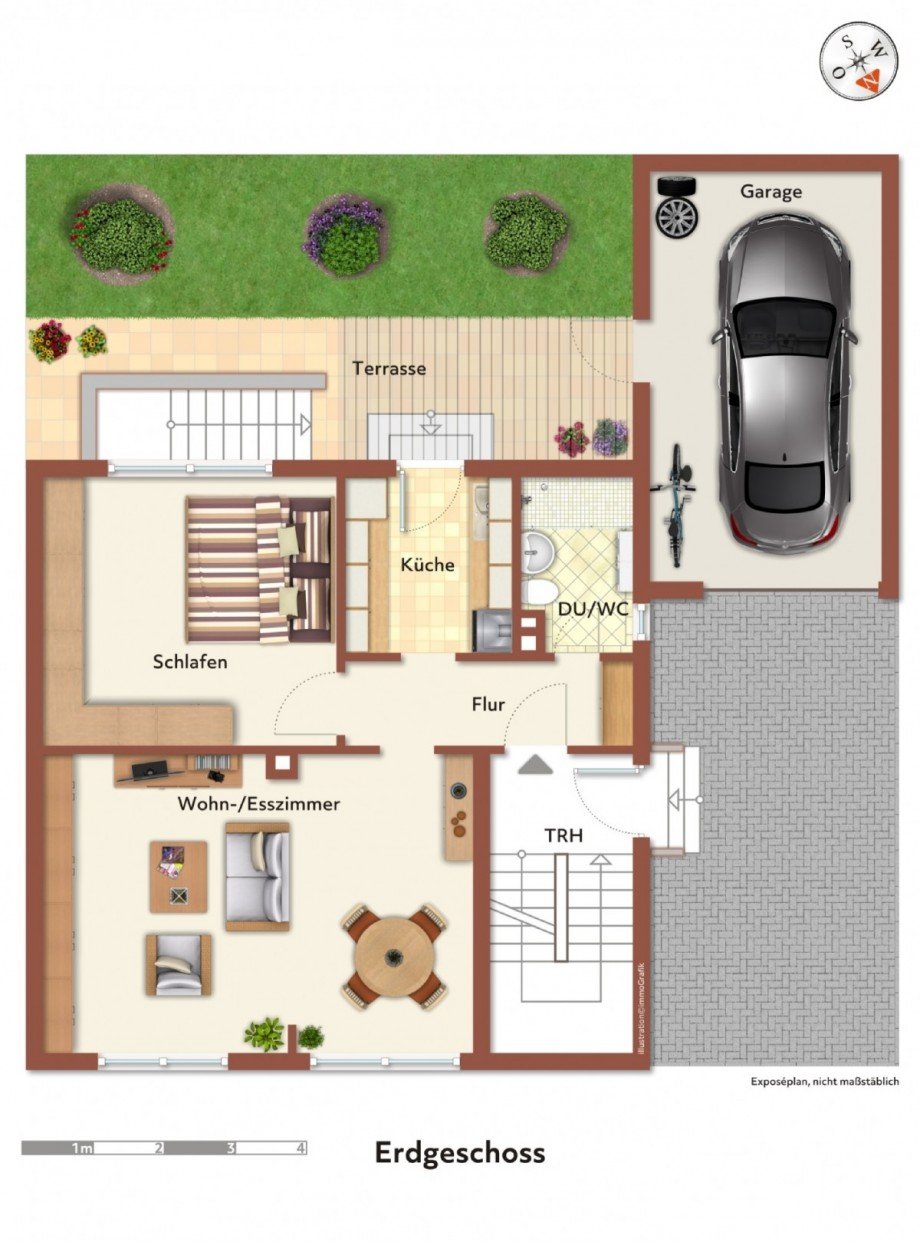 Grundriss EG Doppelhaush�lfte Hattingen