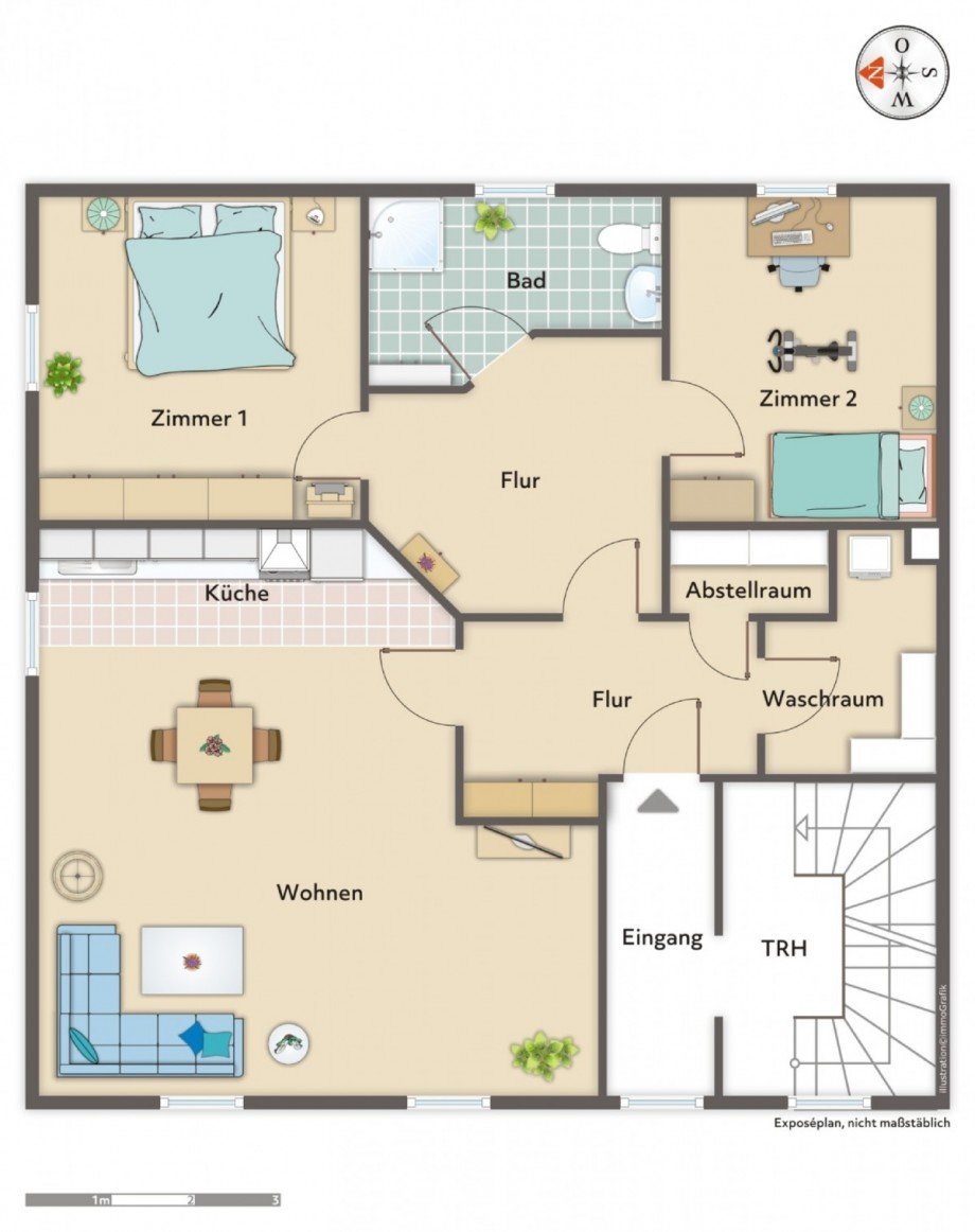 Grundriss Erdgeschosswohnung Hattingen