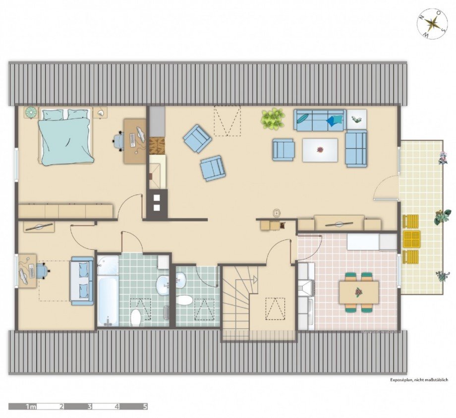 Wohnungsgrundriss Dachgeschosswohnung Hattingen