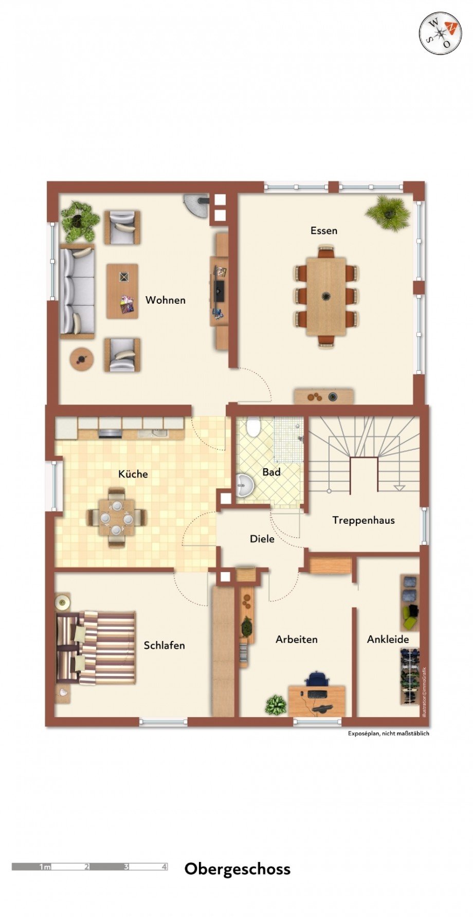 Grundriss Obergeschoss Mehrfamilienhaus Bochum