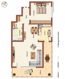 Grundriss Beste Aussichten - vermietete Wohnung mit XL-Balkon und PKW-Stellplatz