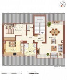 Grundriss Dachgeschoss Optionsreich mit Rendite und Hausgarten - Mehrfamilienhaus in aufgelockertem Umfeld Bochum-Harpens!